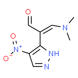 ChemSpider 2D Image | Propenal, 3-dimethylamino-2-(4-nitro-3-pyrazolyl)- | C8H10N4O3