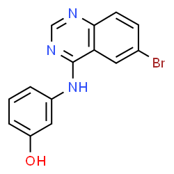 ChemSpider 2D Image | 3-[(6-Bromo-4-quinazolinyl)amino]phenol | C14H10BrN3O