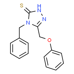 ChemSpider 2D Image | 4-BENZYL-5-(PHENOXYMETHYL)-4H-1,2,4-TRIAZOL-3-YL HYDROSULFIDE | C16H15N3OS
