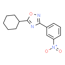 ChemSpider 2D Image | 5-Cyclohexyl-3-(3-nitrophenyl)-1,2,4-oxadiazole | C14H15N3O3