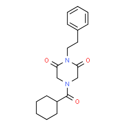ChemSpider 2D Image | 4-(cyclohexylcarbonyl)-1-phenethylpiperazine-2,6-dione | C19H24N2O3