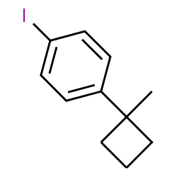 ChemSpider 2D Image | 1-Iodo-4-(1-methylcyclobutyl)benzene | C11H13I