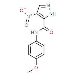ChemSpider 2D Image | N-(4-Methoxyphenyl)-4-nitro-1H-pyrazole-5-carboxamide | C11H10N4O4