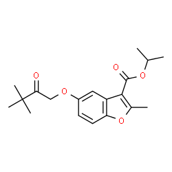 ChemSpider 2D Image | Isopropyl 5-(3,3-dimethyl-2-oxobutoxy)-2-methyl-1-benzofuran-3-carboxylate | C19H24O5