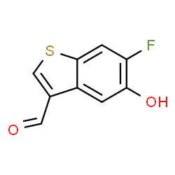 ChemSpider 2D Image | 6-Fluoro-5-hydroxy-1-benzothiophene-3-carbaldehyde | C9H5FO2S