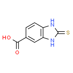 ChemSpider 2D Image | 2-Mercapto-5-benzimidazolecarboxylic Acid | C8H6N2O2S