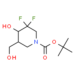 ChemSpider 2D Image | 2-Methyl-2-propanyl 3,3-difluoro-4-hydroxy-5-(hydroxymethyl)-1-piperidinecarboxylate | C11H19F2NO4