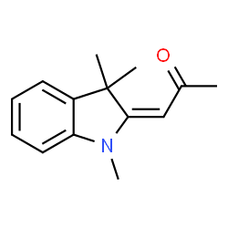 ChemSpider 2D Image | (1E)-1-(1,3,3-Trimethyl-1,3-dihydro-2H-indol-2-ylidene)acetone | C14H17NO
