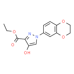 ChemSpider 2D Image | Ethyl 1-(2,3-dihydro-1,4-benzodioxin-6-yl)-4-hydroxy-1H-pyrazole-3-carboxylate | C14H14N2O5