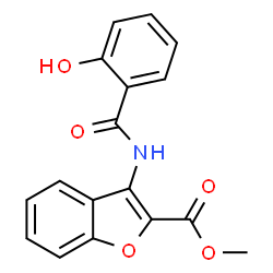 ChemSpider 2D Image | Methyl 3-[(2-hydroxybenzoyl)amino]-1-benzofuran-2-carboxylate | C17H13NO5