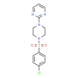 ChemSpider 2D Image | 1-[(4-chlorophenyl)sulfonyl]-4-pyrimidin-2-ylpiperazine | C14H15ClN4O2S