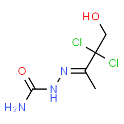 ChemSpider 2D Image | (2E)-2-(3,3-Dichloro-4-hydroxy-2-butanylidene)hydrazinecarboxamide | C5H9Cl2N3O2