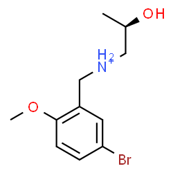 ChemSpider 2D Image | (2R)-N-(5-Bromo-2-methoxybenzyl)-2-hydroxy-1-propanaminium | C11H17BrNO2