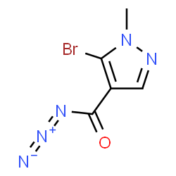 ChemSpider 2D Image | 5-Bromo-1-methyl-1H-pyrazole-4-carbonyl azide | C5H4BrN5O