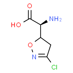 ChemSpider 2D Image | (2S)-Amino(3-chloro-4,5-dihydro-1,2-oxazol-5-yl)acetic acid | C5H7ClN2O3