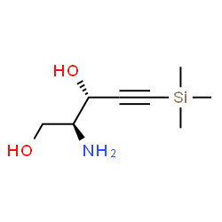 ChemSpider 2D Image | 2-Amino-2,4,5-trideoxy-5-(trimethylsilyl)-D-erythro-pent-4-ynitol | C8H17NO2Si