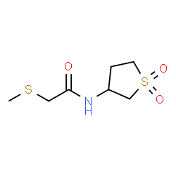 ChemSpider 2D Image | N-(1,1-Dioxidotetrahydro-3-thiophenyl)-2-(methylsulfanyl)acetamide | C7H13NO3S2