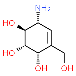 ChemSpider 2D Image | (1S,2S,3S,6R)-6-Amino-4-(hydroxymethyl)-4-cyclohexene-1,2,3-triol | C7H13NO4