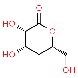 ChemSpider 2D Image | (3S,4S,6S)-3,4-Dihydroxy-6-(hydroxymethyl)tetrahydro-2H-pyran-2-one (non-preferred name) | C6H10O5