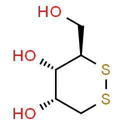 ChemSpider 2D Image | (3R,4S,5R)-3-(Hydroxymethyl)-1,2-dithiane-4,5-diol (non-preferred name) | C5H10O3S2
