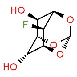 ChemSpider 2D Image | (1R,3S,5S,6R,7R,8R,9R)-9-Fluoro-2,4,10-trioxatricyclo[3.3.1.1~3,7~]decane-6,8-diol | C7H9FO5