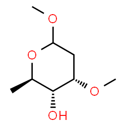 ChemSpider 2D Image | Methyl 2,6-dideoxy-3-O-methyl-D-ribo-hexopyranoside | C8H16O4