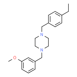 ChemSpider 2D Image | 1-(4-Ethylbenzyl)-4-(3-methoxybenzyl)piperazine | C21H28N2O