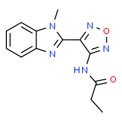 ChemSpider 2D Image | N-[4-(1-Methyl-1H-benzimidazol-2-yl)-1,2,5-oxadiazol-3-yl]propanamide | C13H13N5O2