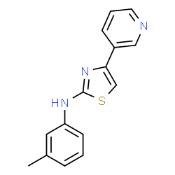 ChemSpider 2D Image | N-(3-Methylphenyl)-4-(3-pyridinyl)-1,3-thiazol-2-amine | C15H13N3S