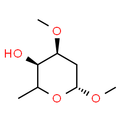 ChemSpider 2D Image | Methyl (5xi)-2,6-dideoxy-3-O-methyl-beta-D-erythro-hexopyranoside | C8H16O4