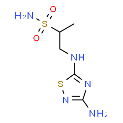 ChemSpider 2D Image | 1-[(3-Amino-1,2,4-thiadiazol-5-yl)amino]-2-propanesulfonamide | C5H11N5O2S2