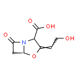 ChemSpider 2D Image | (3E,5R)-3-(2-Hydroxyethylidene)-7-oxo-4-oxa-1-azabicyclo[3.2.0]heptane-2-carboxylic acid | C8H9NO5