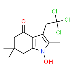 ChemSpider 2D Image | 1-Hydroxy-2,6,6-trimethyl-3-(2,2,2-trichloroethyl)-1,5,6,7-tetrahydro-4H-indol-4-one | C13H16Cl3NO2