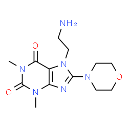ChemSpider 2D Image | 7-(2-Aminoethyl)-1,3-dimethyl-8-(4-morpholinyl)-3,7-dihydro-1H-purine-2,6-dione | C13H20N6O3