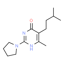ChemSpider 2D Image | 5-isopentyl-6-methyl-2-(1-pyrrolidinyl)-4-pyrimidinol | C14H23N3O