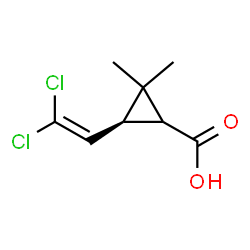 ChemSpider 2D Image | (3S)-3-(2,2-Dichlorovinyl)-2,2-dimethylcyclopropanecarboxylic acid | C8H10Cl2O2