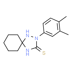 ChemSpider 2D Image | 2-(3,4-Dimethylphenyl)-1,2,4-triazaspiro[4.5]decane-3-thione | C15H21N3S