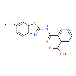 ChemSpider 2D Image | 2-[(6-Methoxy-1,3-benzothiazol-2-yl)carbamoyl]benzoic acid | C16H12N2O4S
