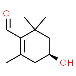 ChemSpider 2D Image | (4S)-4-Hydroxy-2,6,6-trimethyl-1-cyclohexene-1-carbaldehyde | C10H16O2