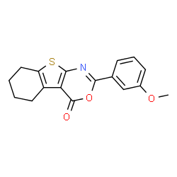 ChemSpider 2D Image | 2-(3-Methoxy-phenyl)-5,6,7,8-tetrahydro-3-oxa-9-thia-1-aza-fluoren-4-one | C17H15NO3S
