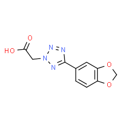 ChemSpider 2D Image | [5-(1,3-Benzodioxol-5-yl)-2H-tetrazol-2-yl]acetic acid | C10H8N4O4