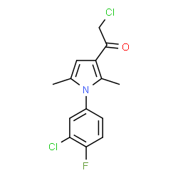 ChemSpider 2D Image | 2-Chloro-1-(1-(3-chloro-4-fluorophenyl)-2,5-dimethyl-1H-pyrrol-3-yl)ethanone | C14H12Cl2FNO