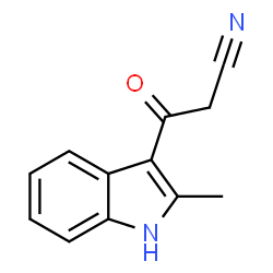 ChemSpider 2D Image | 3-(2-Methyl-1H-indol-3-yl)-3-oxopropanenitrile | C12H10N2O