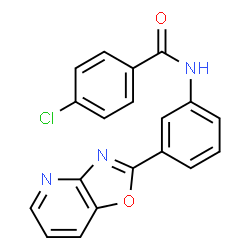 ChemSpider 2D Image | 4-Chloro-N-[3-([1,3]oxazolo[4,5-b]pyridin-2-yl)phenyl]benzamide | C19H12ClN3O2