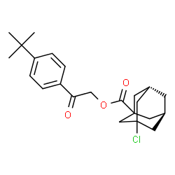 ChemSpider 2D Image | 2-[4-(2-Methyl-2-propanyl)phenyl]-2-oxoethyl (5R,7S)-3-chloro-1-adamantanecarboxylate | C23H29ClO3