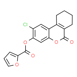 ChemSpider 2D Image | 2-Chloro-6-oxo-7,8,9,10-tetrahydro-6H-benzo[c]chromen-3-yl 2-furoate | C18H13ClO5