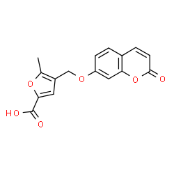 ChemSpider 2D Image | 5-Methyl-4-{[(2-oxo-2H-chromen-7-yl)oxy]methyl}-2-furoic acid | C16H12O6
