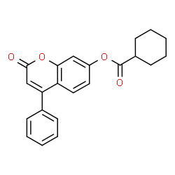 ChemSpider 2D Image | 2-Oxo-4-phenyl-2H-chromen-7-yl cyclohexanecarboxylate | C22H20O4