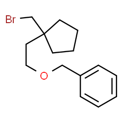 ChemSpider 2D Image | ({2-[1-(Bromomethyl)cyclopentyl]ethoxy}methyl)benzene | C15H21BrO