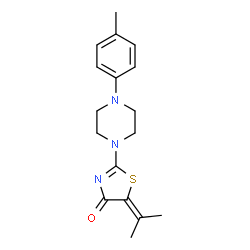 ChemSpider 2D Image | 5-Isopropylidene-2-(4-p-tolyl-piperazin-1-yl)-thiazol-4-one | C17H21N3OS